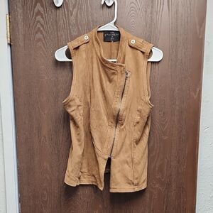 Tan Sleeveless Suede Vest